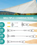 Shade Sail Hardware Kit 52 Piece Set For Outdoor Canopies And Patios Premium 304 Stainless Steel Accessories setup methods diagram
