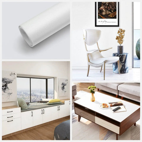 Thick White Matte Self Adhesive Contact Paper Size 16 Inch By 198 Inch Waterproof Peel And Stick Vinyl Film Wrap on various surfaces