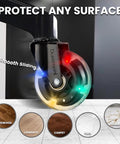 Heavy Duty Office Chair Casters Replacement Wheels for Carpet and Hardwood Floors, Rubber Roller Blade Wheels with Silicone Coating.