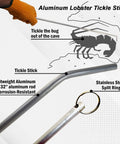 Aluminum lobster tickle stick with stainless steel ring for Lobster Catching Kit For Snorkeling And Scuba Diving With Net Tickle Stick Gauge And Bag Durable Set For Easy Ocean Catch During Crustacean Season Beast Pro Gear For Lobster Hunters.