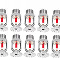Straight Up Reliable Fire Sprinkler Heads 10 Pack Pendant Style Quick Response Kit Featuring Red Glass Bulb And 155F Trigger Temp heavy duty alloy design