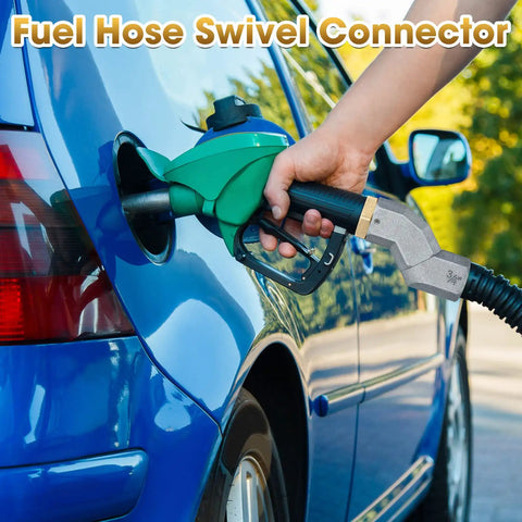Gas Hose Swivel Three Quarter Inch With Three Quarter NPT Connector 360 Degree Rotating Zinc Alloy Fitting For Transfer Pump Nozzle Multi Plane Kit Heavy Duty Leak Resistant Durable Construction Grey on fuel nozzle