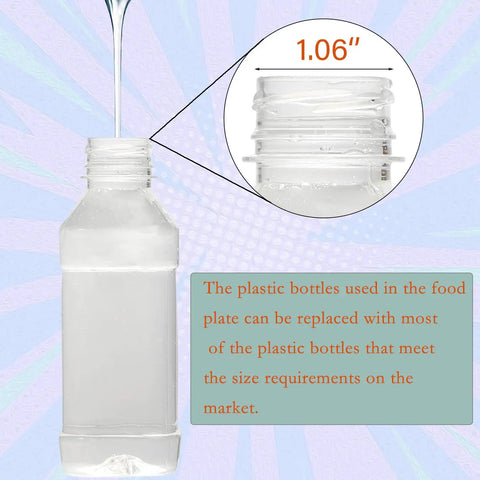 Two In One Reptile Water Bowl And Food Dish With Auto Fill Bottle showing replacement plastic bottle size of 1.06 inches.