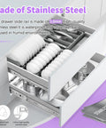 12 Inch Soft Close Stainless Steel Drawer Slides 1 Pair Smooth As Butter Gliding Built Tough For Kitchen Cabinets Heavy Duty Hardware With Hydraulic Buffer Dead Silent Action Easy Install No Rubbing Or Jamming with waterproof stainless steel in kitchen cabinet.