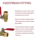 Four Pack One Quarter Inch Brass Ball Valve Shut Off Set With NPT Male And Female Threads Heavy Duty Air Compressor Fittings