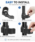 Step-by-step guide to installing Cam Lock Depth Collar Assembly for trolling motors on a 1-1/8 inch shaft.