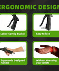 Slick Lever Action Coolant Flush Gun And Solid Heater Core Flush Kit With Universal Hose Adapters For Fast Radiator Flushing showing ergonomic design features.