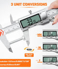 Beefy All Metal Digital Caliper With Extra Batteries And Battery Cover 6 Inch Measuring Tool Inch Metric Fraction LCD Micrometer