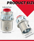 Top Rated 15 Pack Snap In Metal Clad Cable Connectors With 3/8 Inch Cable Grip And 1/2 Inch Knockouts size dimensions shown.