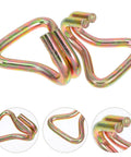Close-up of Heavy-Duty Zinc Plated Double J Hooks Set for Ratchet Straps, 1 Inch Truck Straps with Antislip Surface, 8 Pieces.