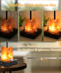 Touch Table Lamp With USB Ports And Himalayan Salt Nightstand Light, 3-Way Dimmable Bedside Lamp showcasing brightness settings