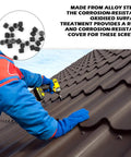 Heavy Duty Rock Solid Boss Grade Carbon Steel Hex Socket Head Screws 25 Piece Kit 3.0mm Metric Cheese Head Bolts With Black Oxide Finish Corrosion Resistant Hardware Set being used for roof installation.