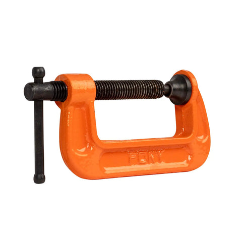 Two Inch C Clamp For Woodworking And DIY Projects, Beefy 400 Pound Load, 1 Inch Throat Depth, Rugged Steel Build, Quick Clamp Action