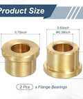 Two-Piece Self-Lubricating Brass Flange Bearing Set Inner Diameter Three Eighths Inch Outer Diameter Five Eighths Inch