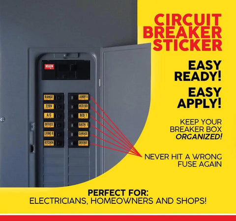 129 Waterproof Fuse Box Labels For Electrical Panels, Easy To Read Circuit Breaker Labels In Yellow on breaker box