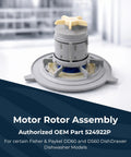 Dishwasher Pump Motor And Washing Machine Motor Replacement OEM Part 524922P for Fisher Paykel DD24 rotor assembly.