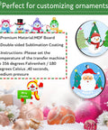30 Pieces 3 Inch Round Sublimation Ornament Blanks For Christmas Tree Decor And DIY Crafts, Double Sided Round Blank Ornaments