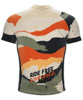 Back view of Trailseeker Cycling Jersey For Gravel, MTB, Bikepacking And Off-Road Riding with colorful design and slogan.