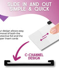 60 Pack Magnetic C Channel Label Holders For Metal Racks And Shelves, 3x1 Inches, easy removal demonstration with finger