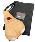 Funny Golf Gift Set With Ball Holder Silicone Pouch, 2 Golf Balls, Waffle Towel, Weighted Ball Marker And Carabiner