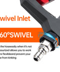 Pressure Washer Gun With 360 Degree Swivel Heavy Duty Labor Saving Hood Replacement Wand Extension M22 14mm And 15mm Fittings