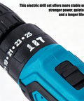 Close-up of 21V Brushless Cordless Drill And Screwdriver Set Heavy Hitter Power Tool Kit With Storage Case showing adjustable torque settings.