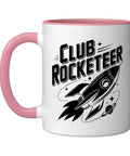 High Power Rocketeer Hobbyist Mug For Amateurs And Gearheads Who Live For Motors And Launches Pink And White Ceramic 11 Oz Cup