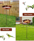 38 Inch Tall Outdoor Bird Bath On Stake With Detachable 11.2 Inch Basin, Vintage Copper Freestanding Birdbath For Garden Yard Patio