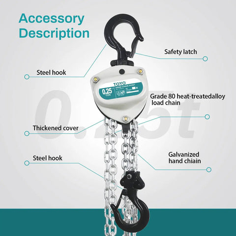 Beefy 550 Lb Chain Hoist 1/4 Ton Manual Hand Hoist With 10 Ft Chain Dual Hooks For Garage Shop Warehouse Heavy Duty Pulley Hoist With Corrosion Protected Brake And Steel Gear System, black steel hook and galvanized chain