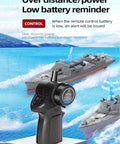 Remote Control Warship RC Battleship 2.4GHz Boat For Lakes And Rivers Dope Armed Arleigh Burke Class Destroyer low battery reminder