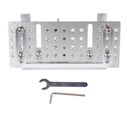 Badass Aluminum Alloy Belt Grinder Knife Jig With Hella Smooth Angle Adjustment And Heavy Duty Dual Press Plates for precise blade sharpening.