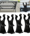 4 Pack Tough Bench Clips For Lifetime Picnic Table Model 80309 Nailed Fit Folding Bench Lock Retainer Fastener shown in black.