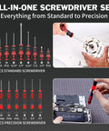 42 Piece Magnetic Screwdriver Set With Case For Home Appliances And Gadgets Includes Torx Phillips Flat Hex Pozi Bits Non Slip Magnetic Tips