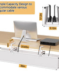 Under Desk Cable Management Tray 36 Inch Cord Organizer For Desk No Drill Fabric Under Table Wire Organizer With 16 Cable Ties
