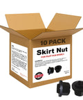 Box of Skirt Nut Pack Of Ten For Replacing All M22 Flange Nuts On Hub Piloted Wheels With 33 Mm Hex Graphite Coated