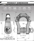 Diagram of Three Quarter Inch Mega D Ring Shackle 68000 Lbs Break Strength Heavy Duty Clevis Shackle With Seven Eighths Inch Screw Pin