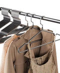 Non Slip Metal Hangers For Suits And Coats With Rubber Coating Chrome And Black Friction Hangers 16 Inch Wide Heavy Duty 5 Gauge