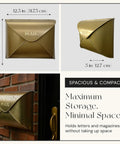 Sturdy Outdoor Wall Mount Mailbox With Gold Finish Built To Last Waterproof Weatherproof Envelope Mailbox For Outside Use