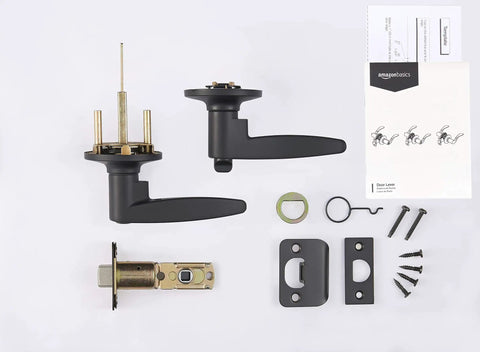 Victory Satin Nickel Door Lever Passage Easy Install Reversible hardware kit and instructions layout