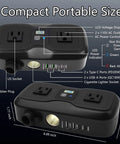200W Car Power Inverter 12V Dc To 110V Ac With Dual Ac Outlets And Quad Usb Charging Ports Featuring Pd 20W Qc 3.0 Fast Charging, showcasing compact design and LCD display.