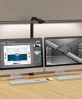Game-Changing Double Head Desk Lamp With Clamp, 24W LED Engine Delivers 1200 Lumens Of Bright, Eye Caring Light for dual computer monitors