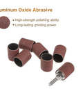 12 Pack Three Quarter Inch Sanding Sleeves 120 Grit With 6mm Drum Mandrels For Rotary Tools Aluminum Oxide Sandpaper Sleeves