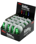 Green A Style Pneumatic Plugs One Quarter Inch NPT Male Box Of Twenty Color Coded Air Line Plugs For No Fuss Plug And Play Connect And Quick Identification Of High And Low Pressure. Green metal plugs in display box