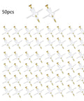 Heavy Duty Drywall Anchor Kit With Self Drilling Wall Plugs And Screws 8mm M8 White 50 Pieces arranged on white background