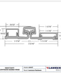 Technical diagram of Heavy Duty Continuous Geared Door Hinge In Dark Bronze Anodized Aluminum Full Surface 83 Inch Center Pivot Tamperproof