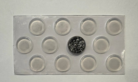 Clear Silicone Glass Table Bumpers Deliver A Snug Anti Slip Fit That Really Locks Furniture Down And Kills That Annoying Slide, 16mm pads with a coin for size reference.