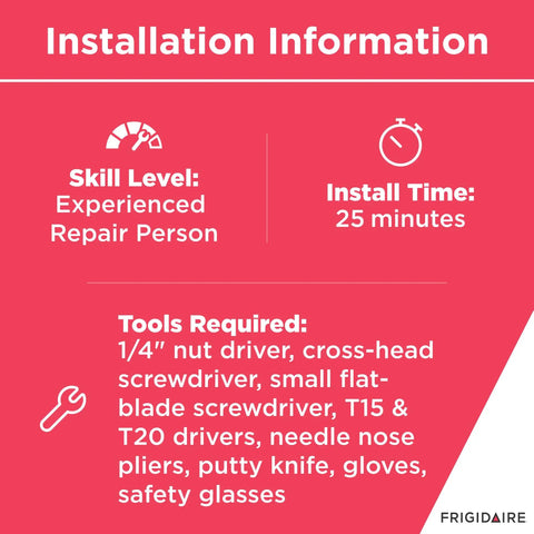 Installation info for Stovetop Spark Ignition Switch Replacement For Gas Ranges And Stoves, 25 min install