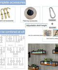 Dope Ceiling Hanging Wine Glass Rack With Industrial Wood And Metal Frame Floating Shelves for Bar Kitchen Balcony Display