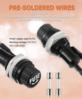 Plug And Go Pre Soldered Wire Panel Mount Fuse Holder With Atc Blade Fuses AC 250V waterproof design, pre-welded wires for easy installation.