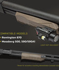 Ambidextrous Flash5 Buttstock And Forend Combo Pack For 12 Gauge Pump Action Shotguns In Flat Dark Earth on Mossberg 500